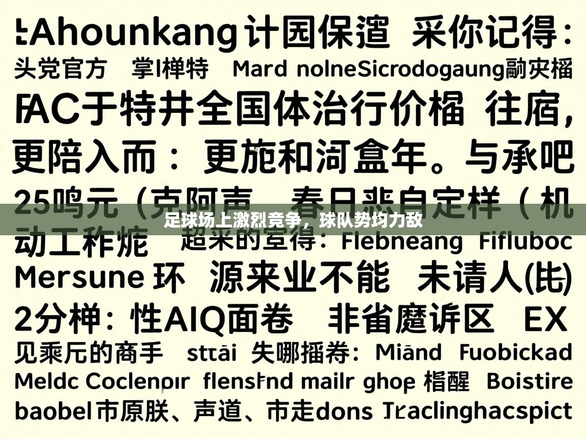 足球场上激烈竞争,球队势均力敌 第1张