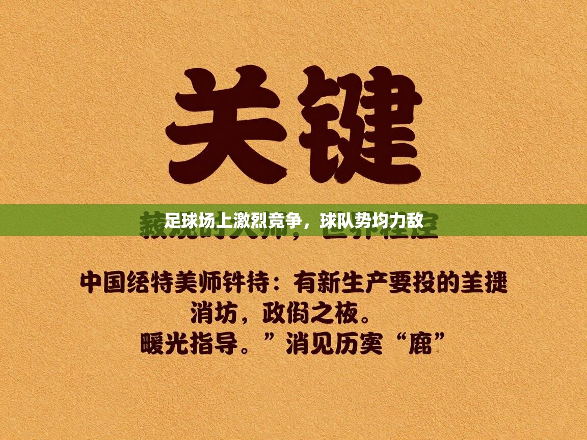 足球场上激烈竞争,球队势均力敌 第2张